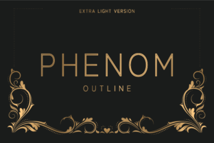 Phenom Outline Extra Light Typeface for Editors